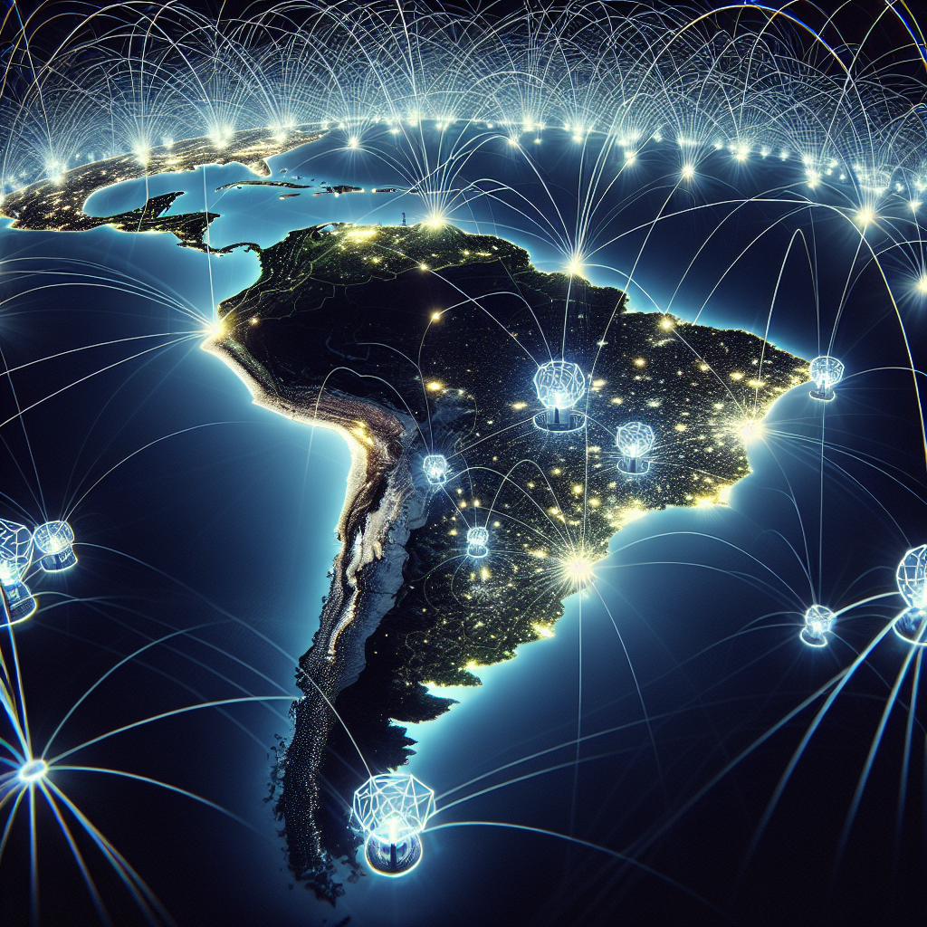 "Imagem de satélites da Starlink no céu, representando a discussão sobre o acesso à internet no Brasil e como a Starlink não controla esse acesso."
